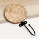 Brown Wooden Geometric Pattern Hooks For Wall